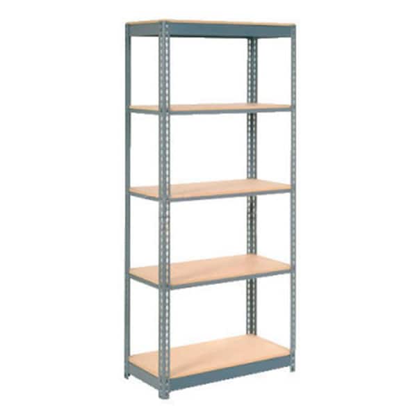 Heavy Duty Shelving 48W x 12D x 84H With 5 Shelves, Wood Deck, Gray